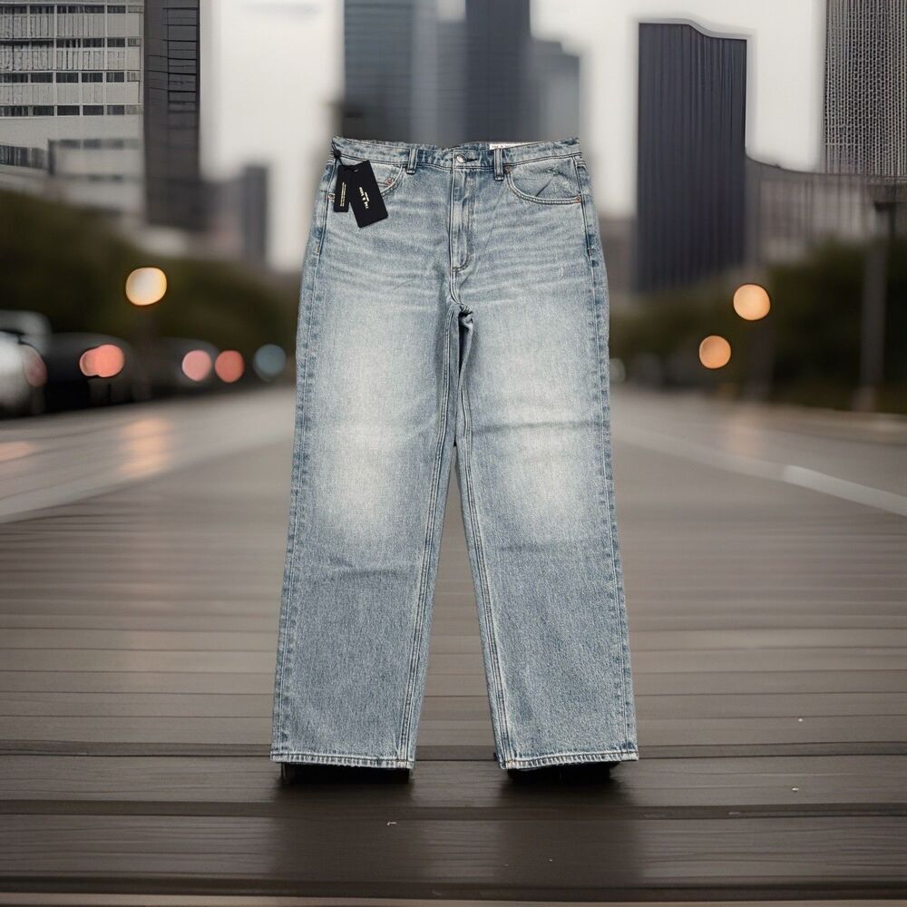 Rag & Bone Harlow Jeans 32 (33x28) Blue Mid Rise Ankle Straight Womens NWT $255